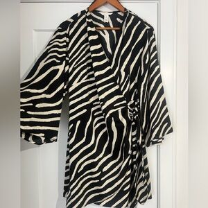 AMAZINGLY FLATTERING! Zebra Print Wrap Dress